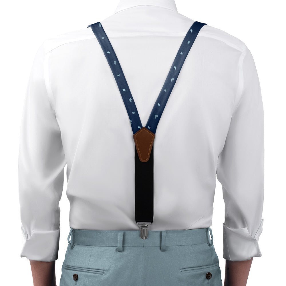 Petite Paisley Suspenders - On Model Front View - Knotty Tie Co.