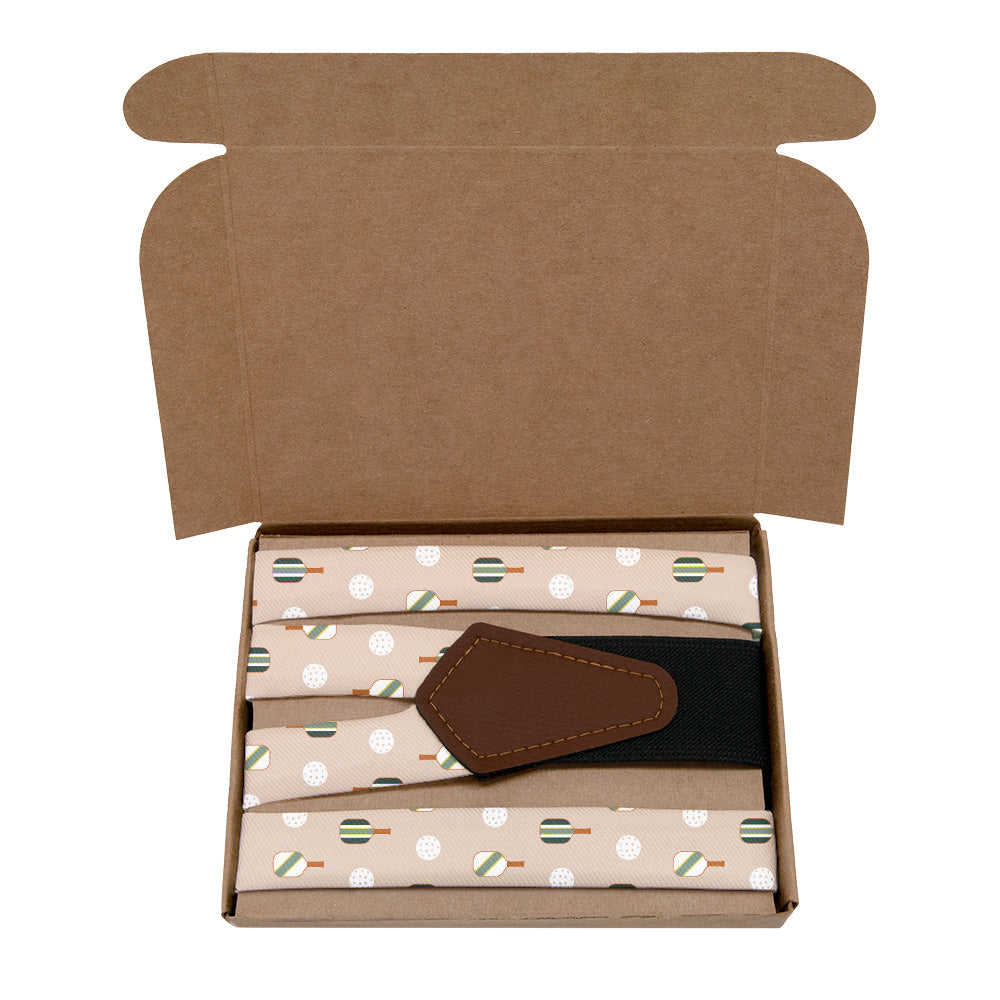 Pickler Pickleball Suspenders - Kraft Gift Box Packaging - Knotty Tie Co.
