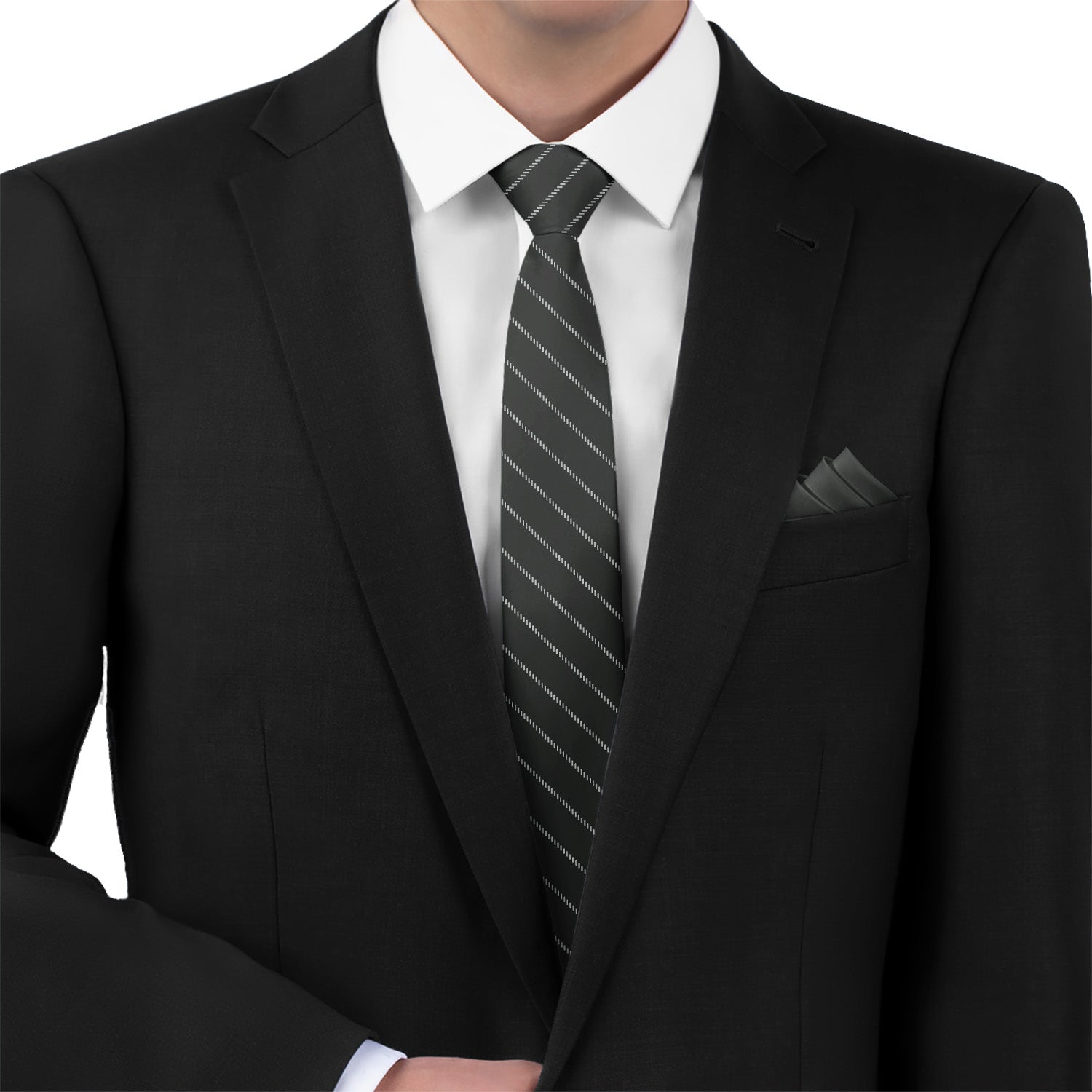 Pin Stripe Necktie - Matching Pocket Square - Knotty Tie Co.