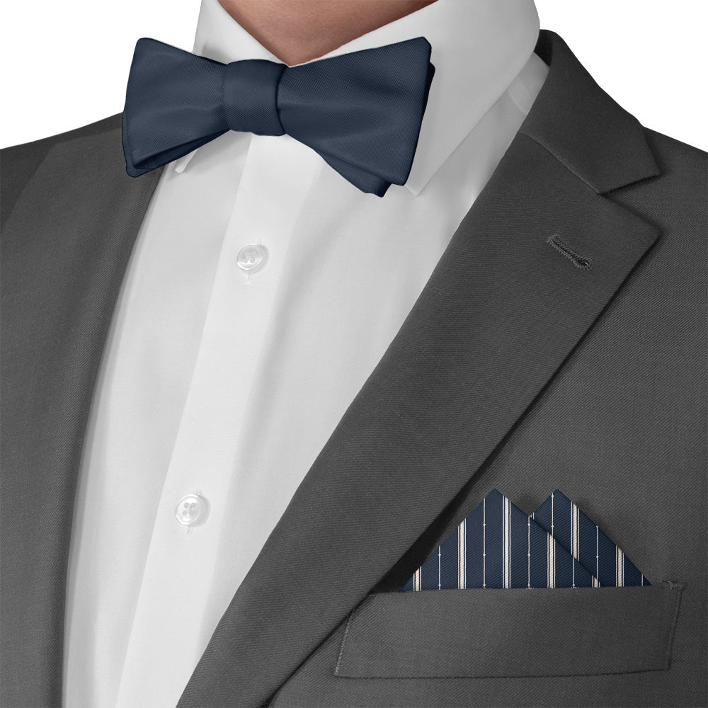 Pin Dot Stripe Pocket Square - Matching Bow Tie - Knotty Tie Co.