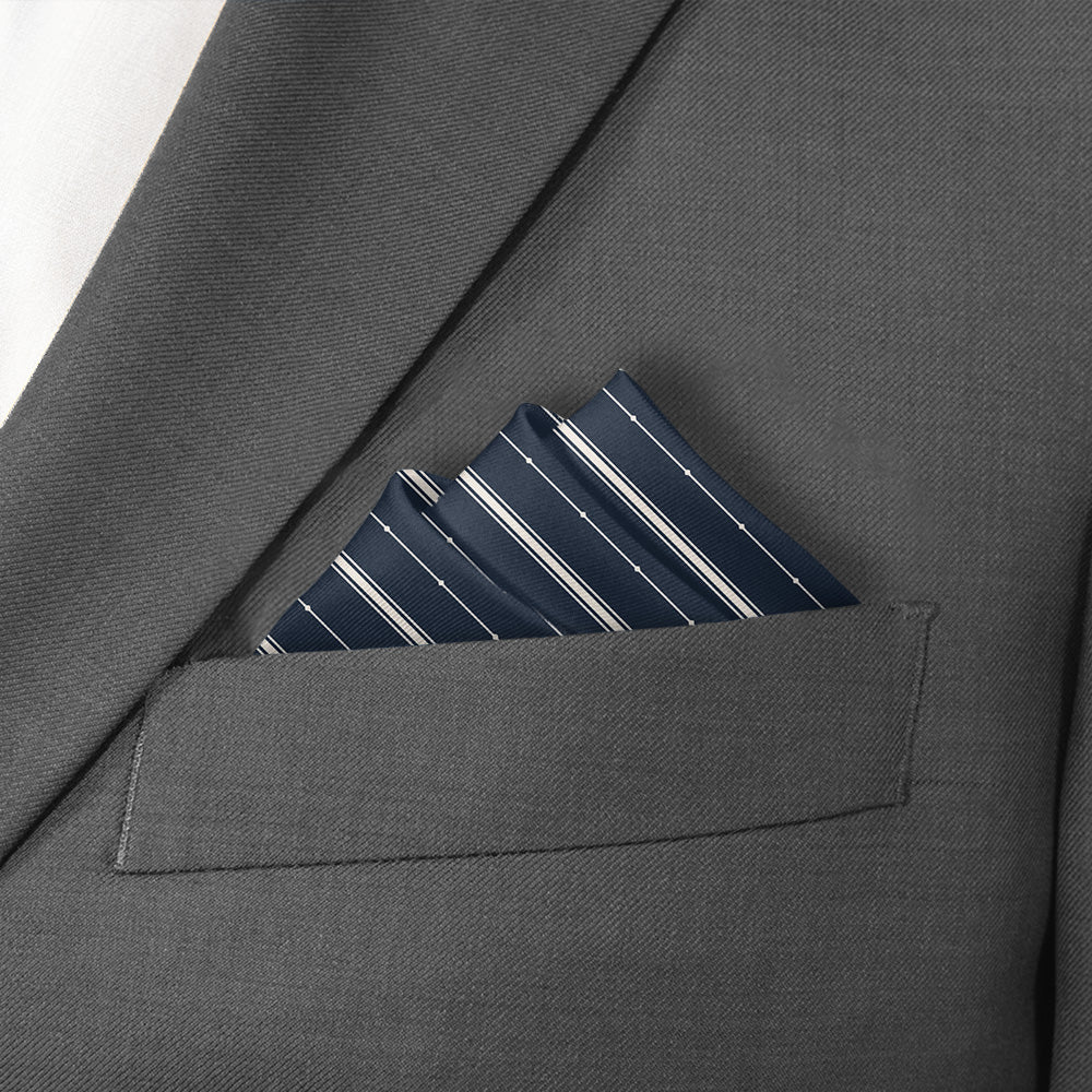 Pin Dot Stripe Pocket Square - Stairs Fold - Knotty Tie Co.