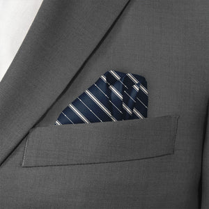 Pin Dot Stripe Pocket Square - Wave Fold - Knotty Tie Co.