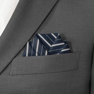 Pin Dot Stripe Pocket Square - Scalloped Fold - Knotty Tie Co.