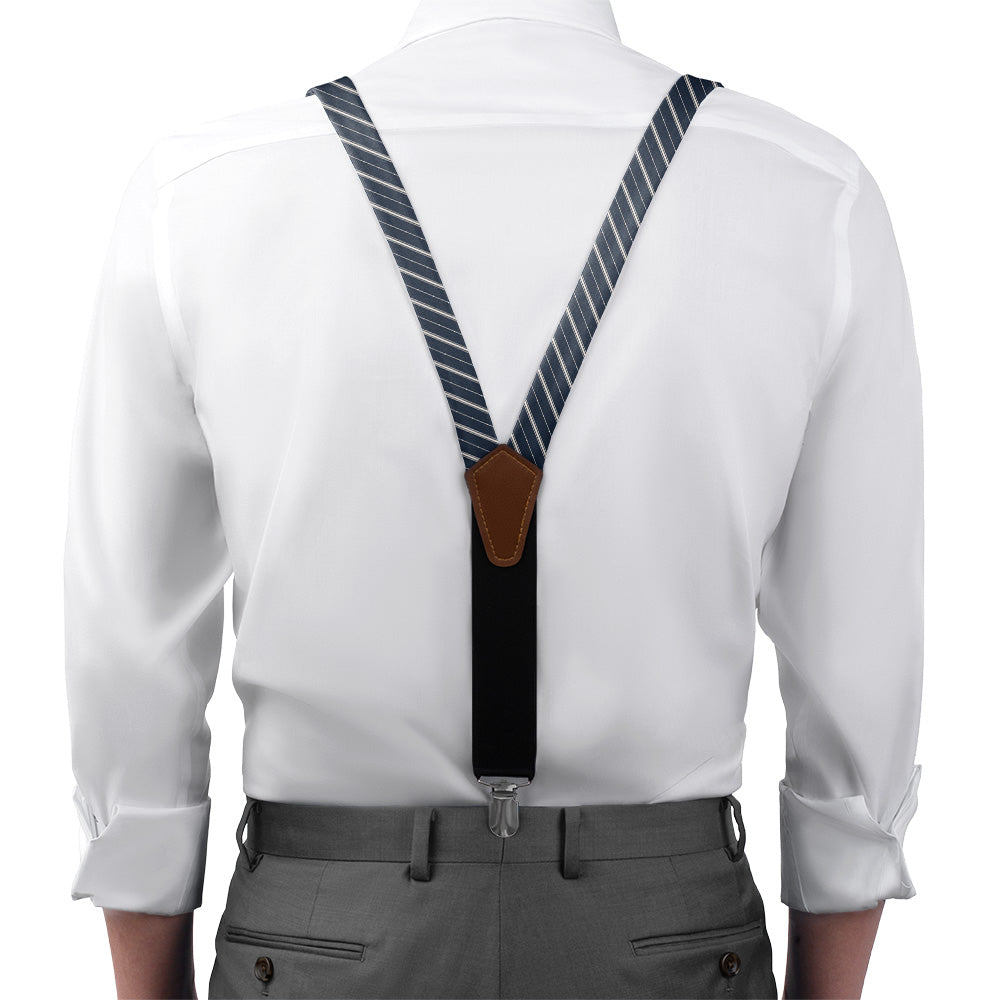 Pin Dot Stripe Suspenders - On Model Front View - Knotty Tie Co.