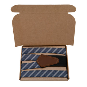 Pin Dot Stripe Suspenders - Kraft Gift Box Packaging - Knotty Tie Co.