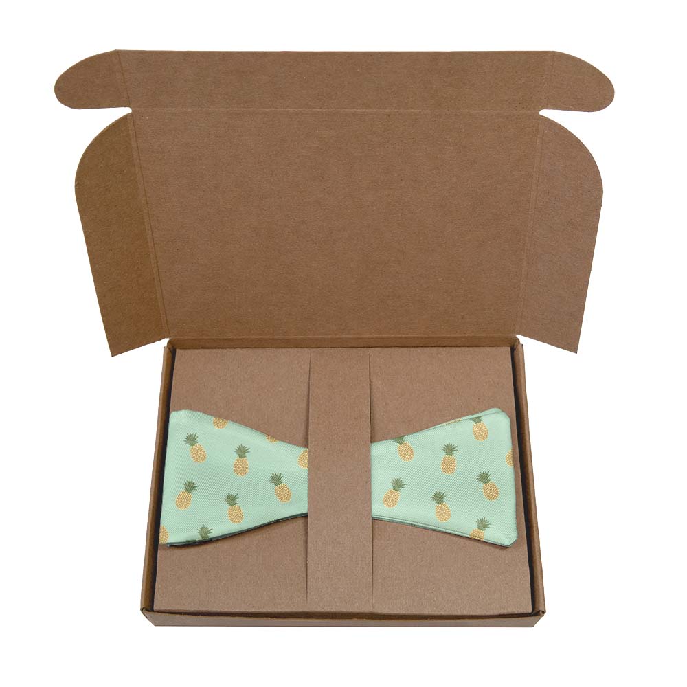 Pineapples Bow Tie- Kraft Gift Box Packaging - Knotty Tie Co.