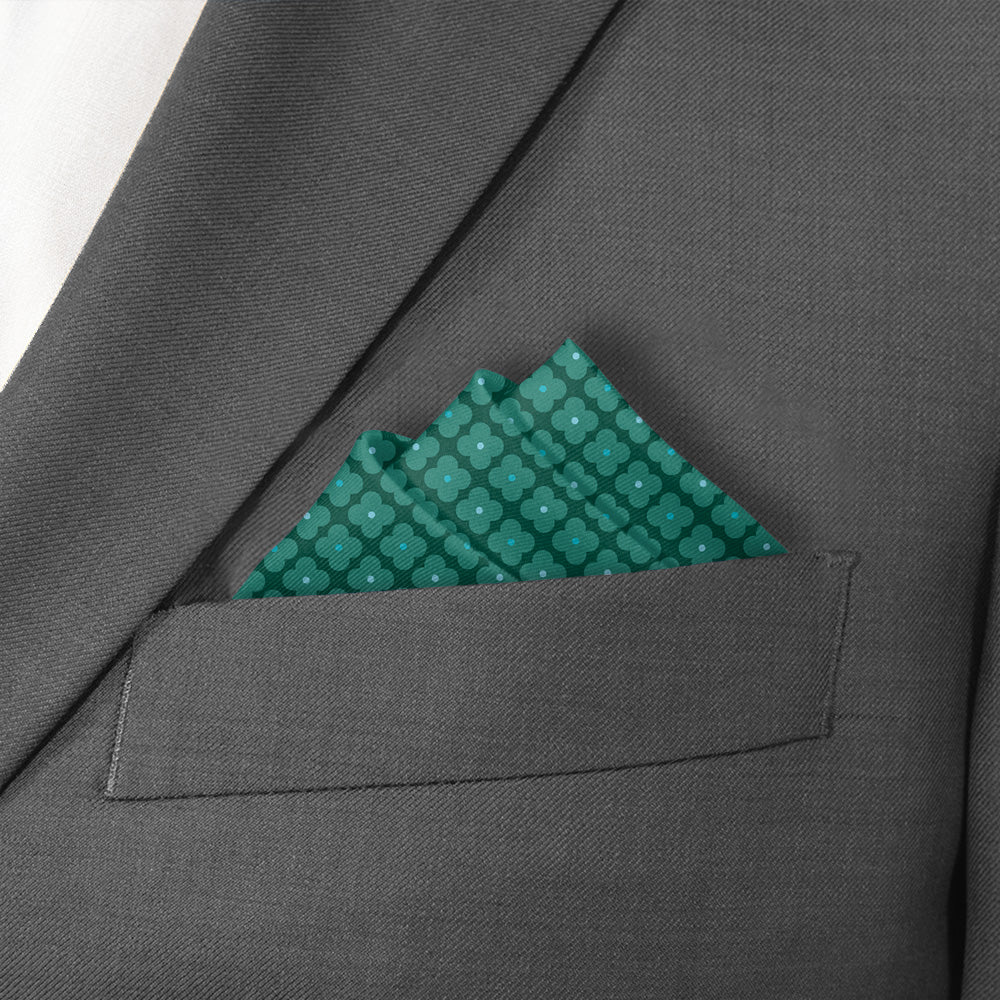 Piquena Floral Pocket Square - Stairs Fold - Knotty Tie Co.
