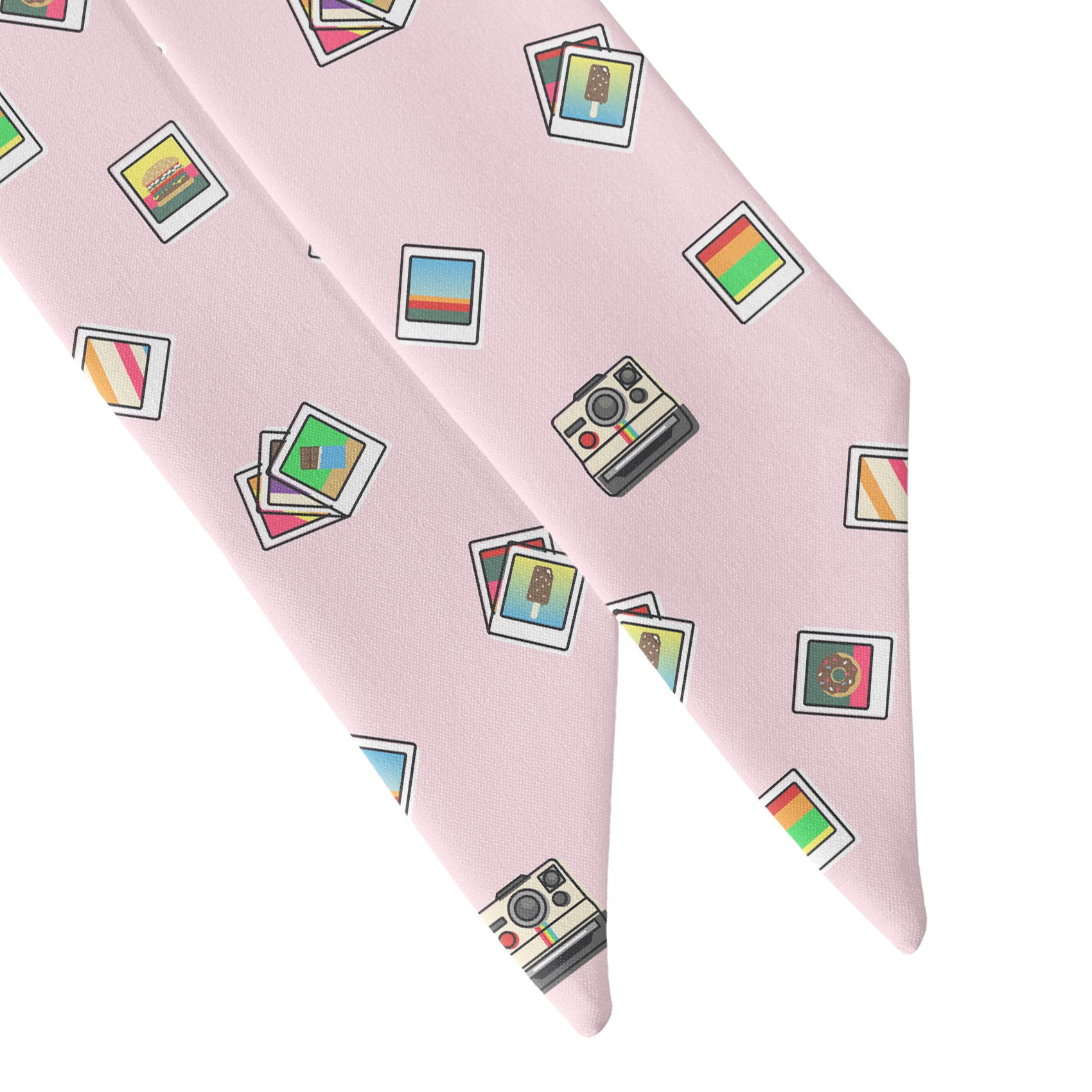Polaroid Pictures Hair Scarf - Scarf Tapered Ends - Knotty Tie Co.