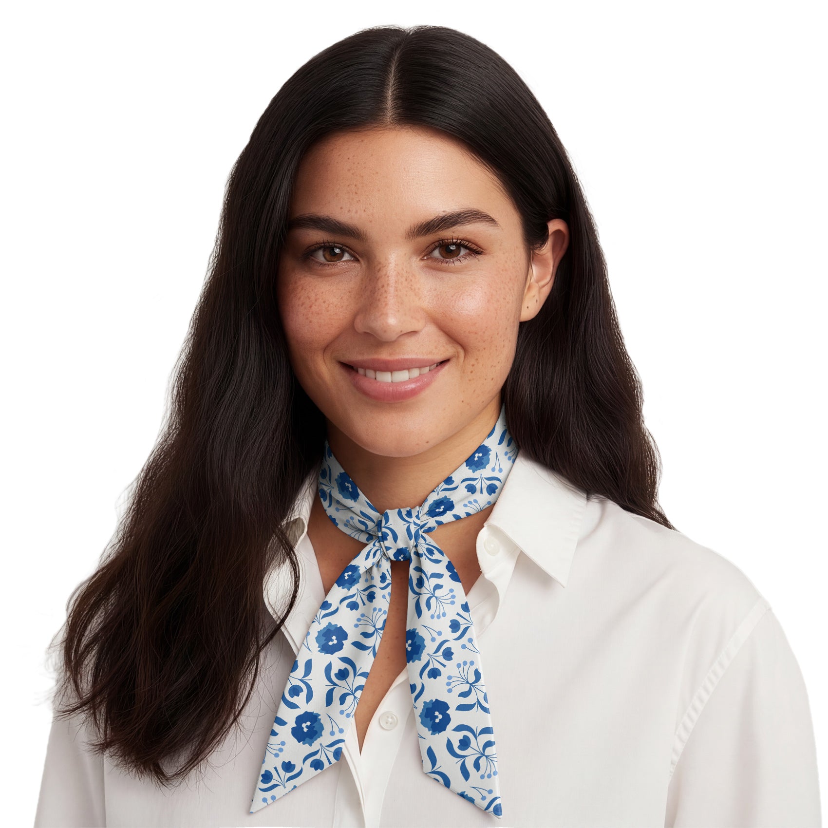 Poppy Floral Stripe Hair Scarf - Neck Scarves - Knotty Tie Co.