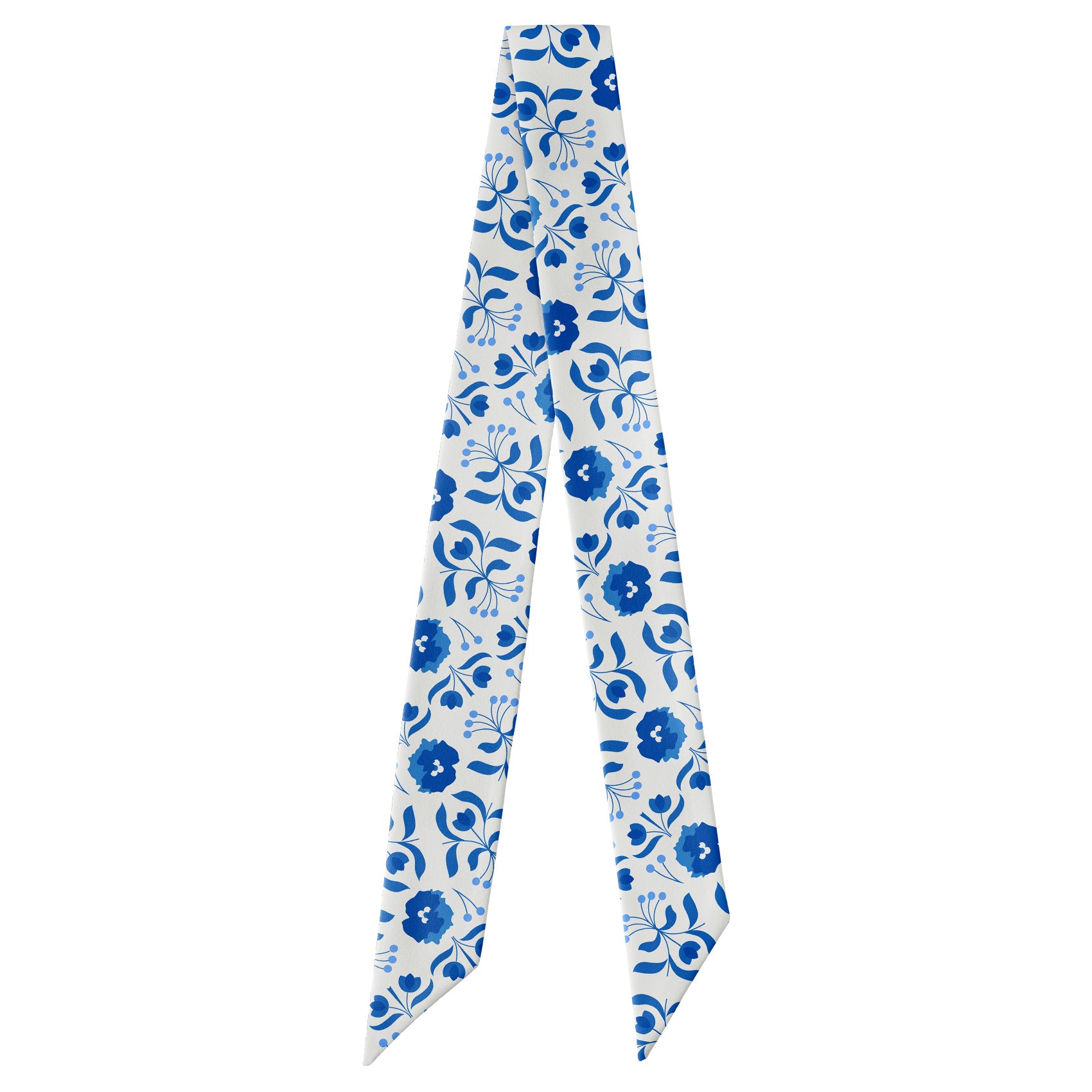 Poppy Floral Stripe Hair Scarf - Full View of Hair Scarf - Knotty Tie Co.