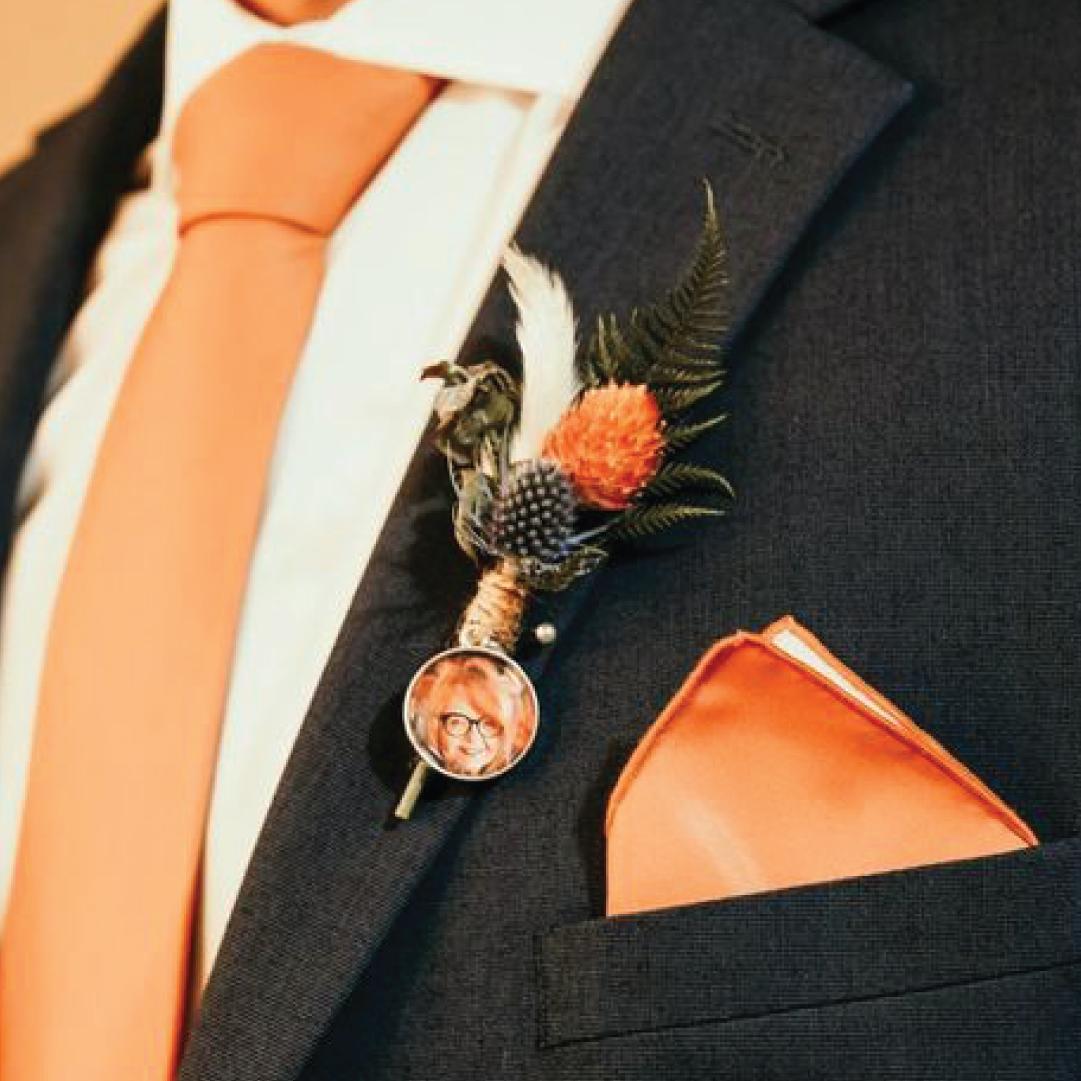 Orange solid colored pocket square