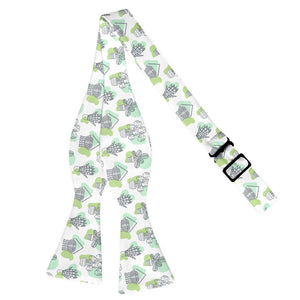 Potted plant patterned bow tie on a white background
