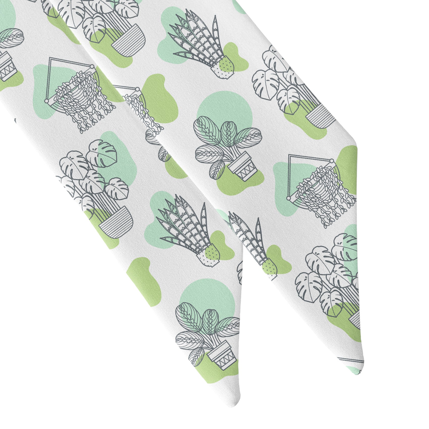 Potted Flow Floral Hair Scarf - Scarf Tapered Ends - Knotty Tie Co.