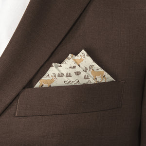Prairie Pronghorn Pocket Square - Stairs Fold - Knotty Tie Co.