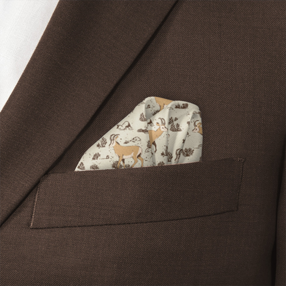 Prairie Pronghorn Pocket Square - Wave Fold - Knotty Tie Co.
