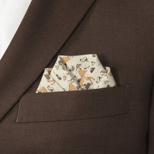 Prairie Pronghorn Pocket Square - Scalloped Fold - Knotty Tie Co.