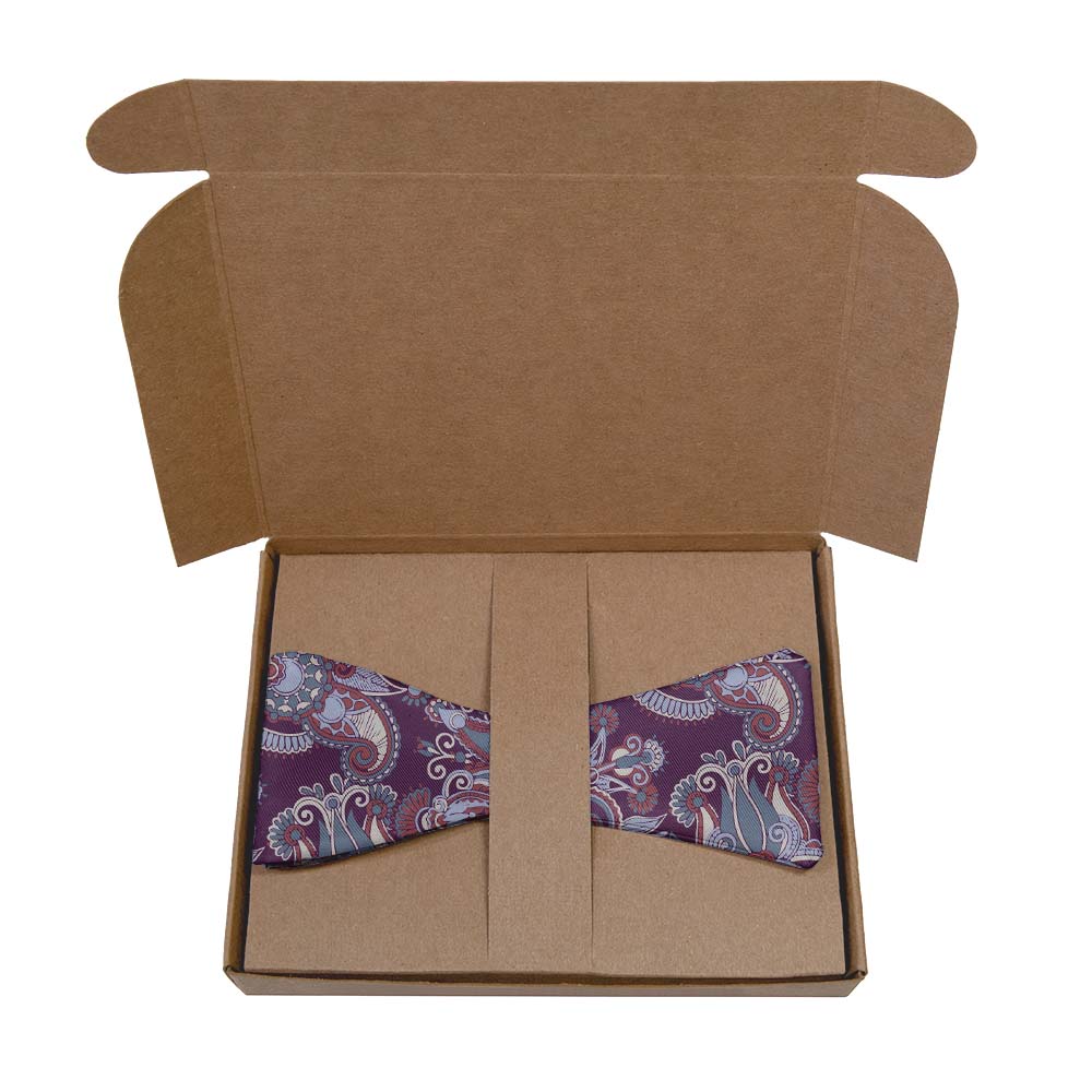 Prestige Paisley Bow Tie- Kraft Gift Box Packaging - Knotty Tie Co.