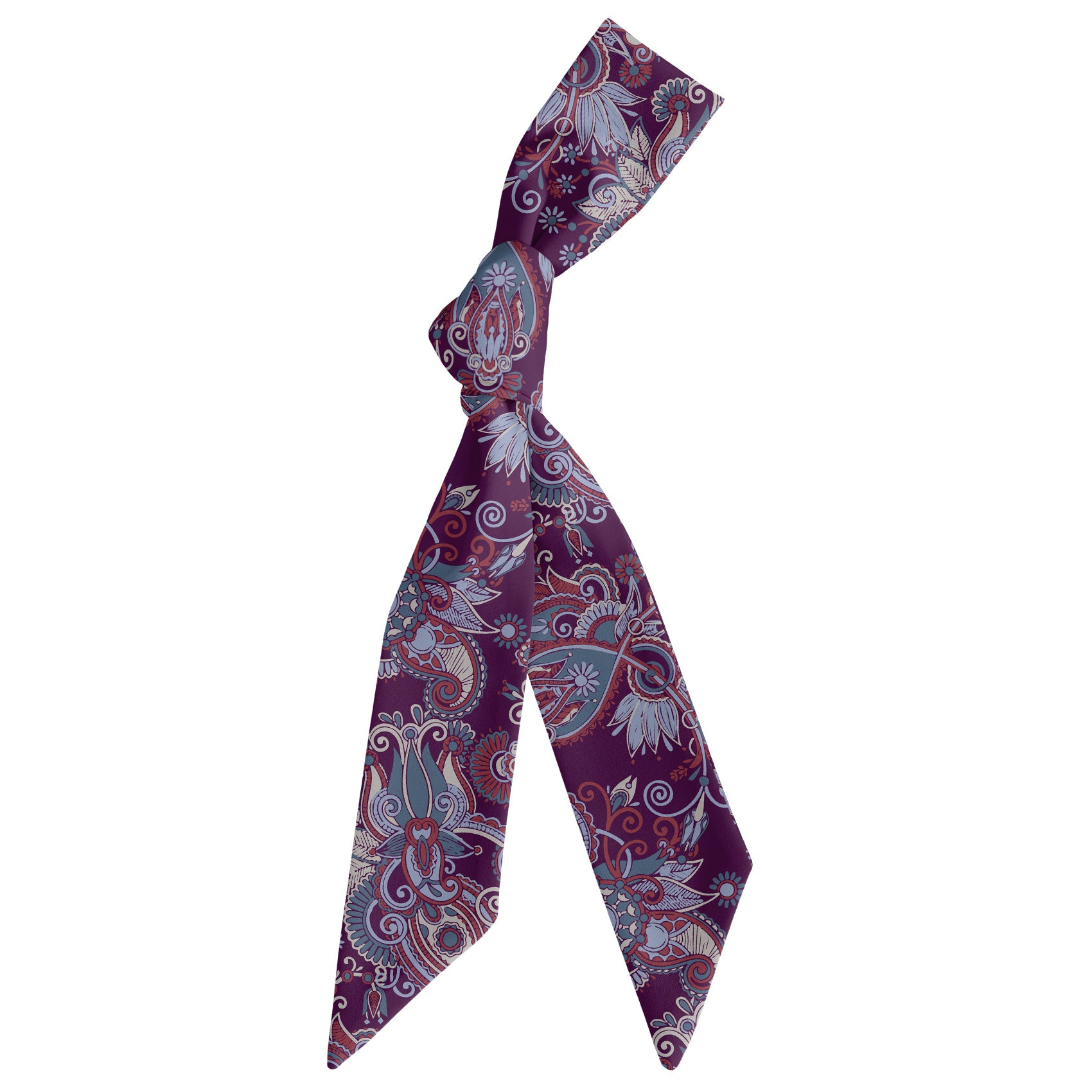 Prestige Paisley Hair Scarf - Scarf Tied Into Knot - Knotty Tie Co.