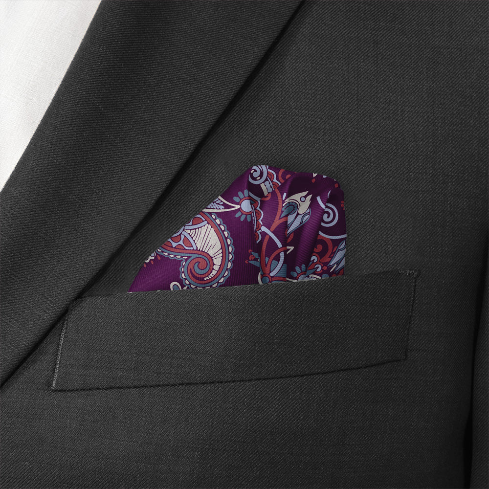 Prestige Paisley Pocket Square - Wave Fold - Knotty Tie Co.