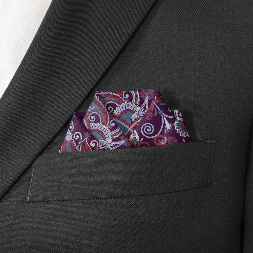 Prestige Paisley Pocket Square - Scalloped Fold - Knotty Tie Co.
