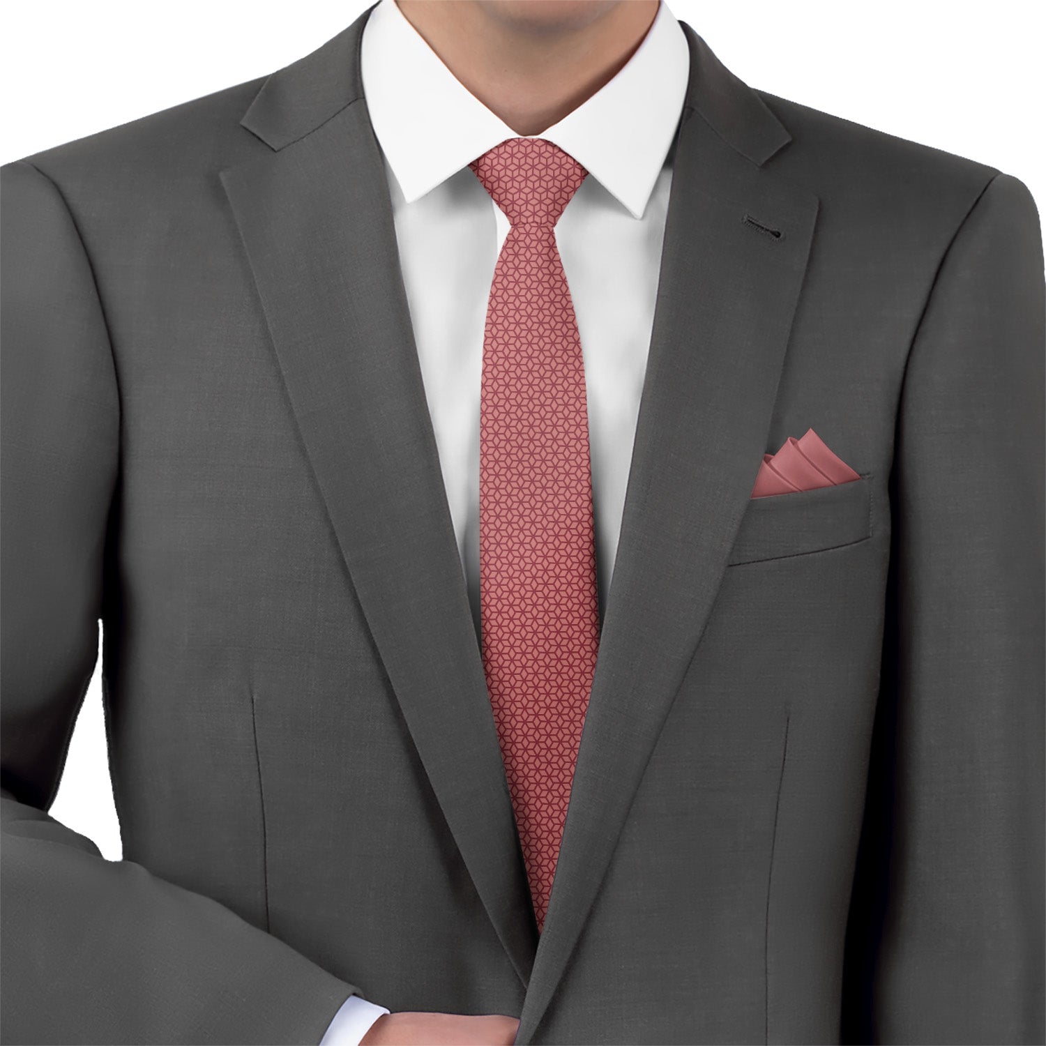 Preston Geometric Necktie - Matching Pocket Square - Knotty Tie Co.