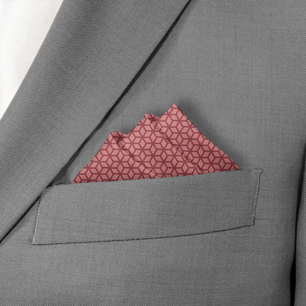 Preston Geometric Pocket Square - Stairs Fold - Knotty Tie Co.