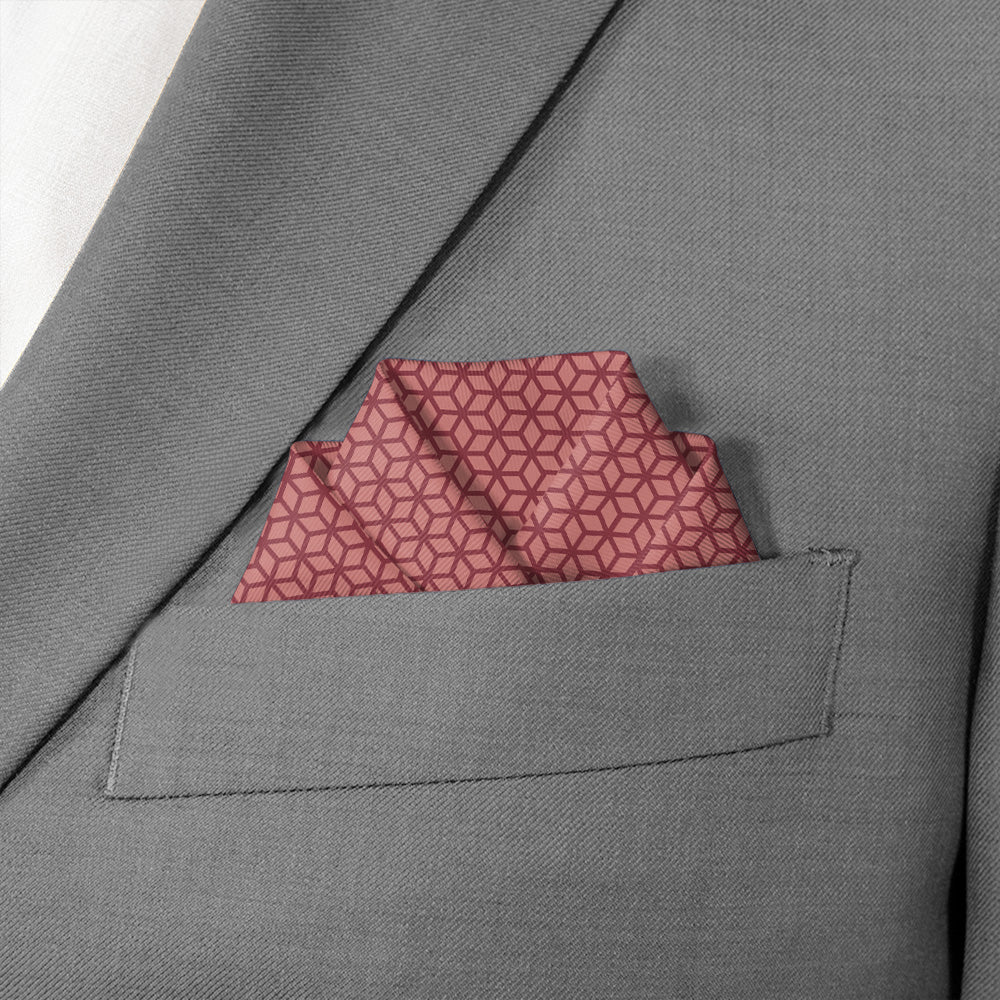 Preston Geometric Pocket Square - Scalloped Fold - Knotty Tie Co.
