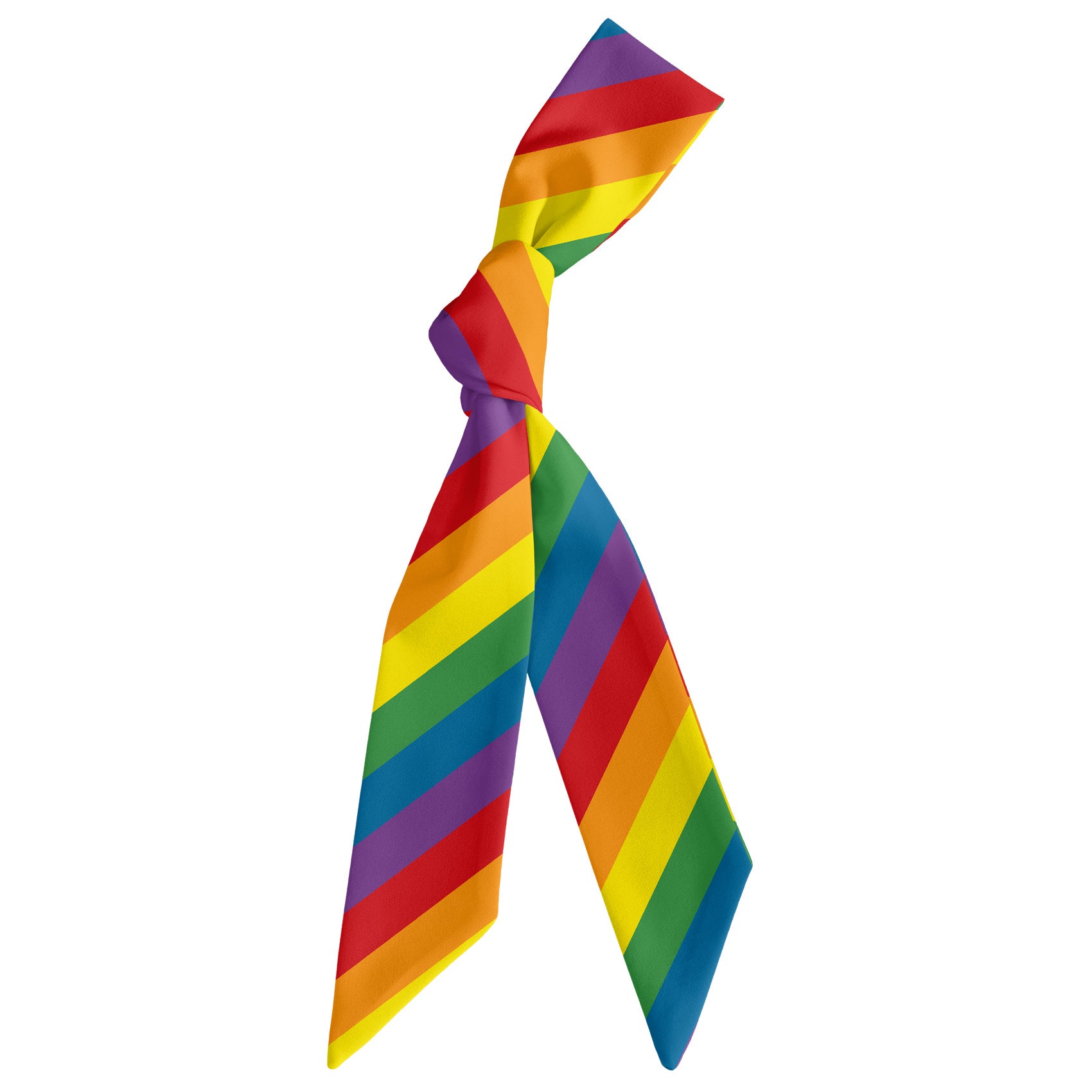 Pride Flag Hair Scarf - Scarf Tied Into Knot - Knotty Tie Co.
