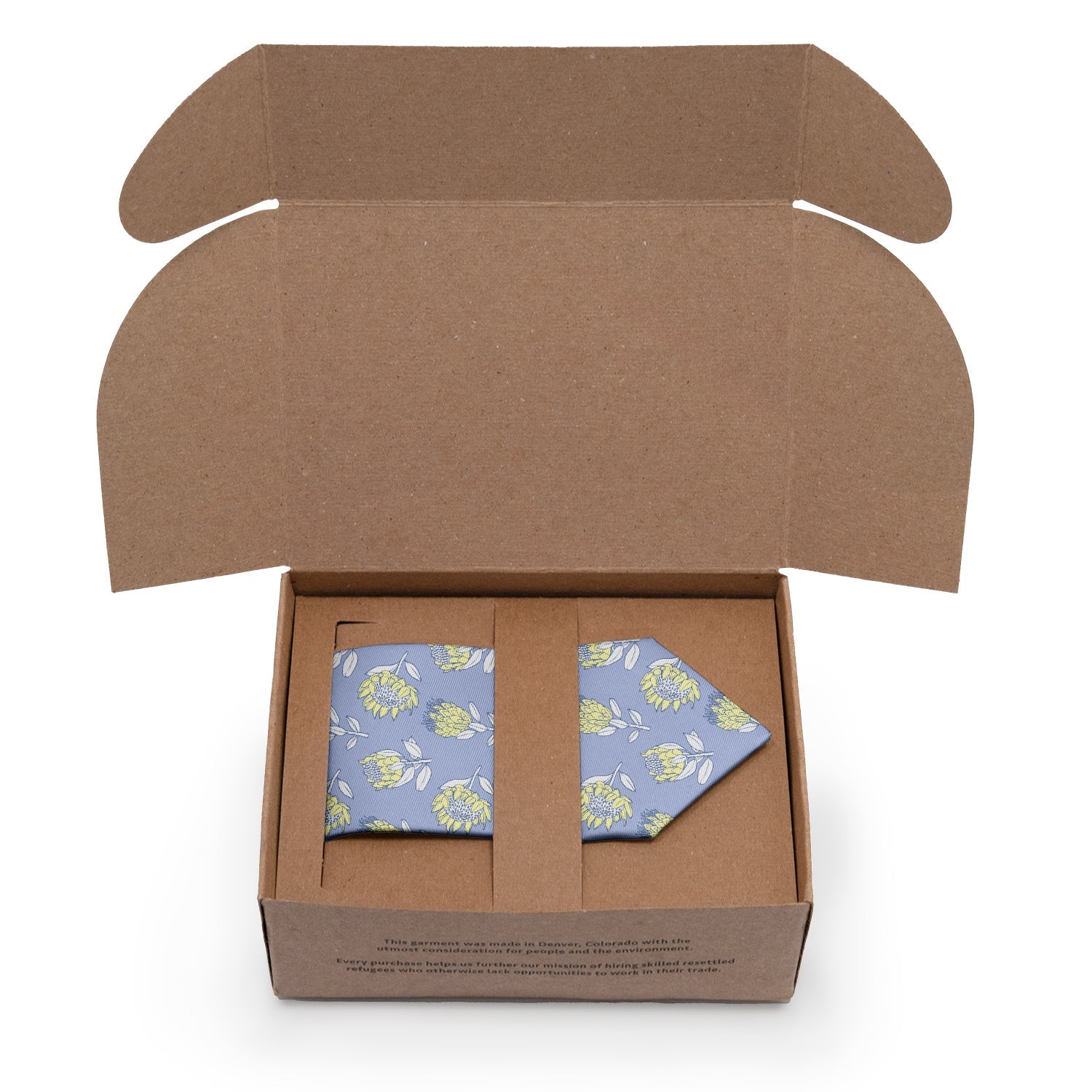 Protea Floral Necktie - Packaging - Knotty Tie Co.