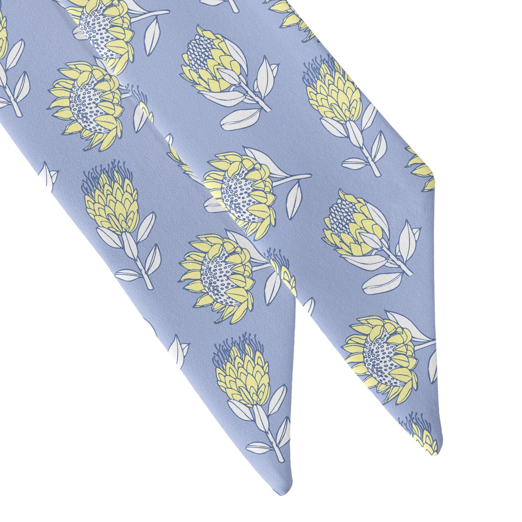 Protea Floral Hair Scarf - Scarf Tapered Ends - Knotty Tie Co.