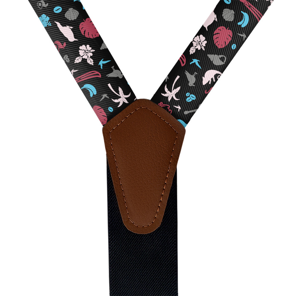 Puerto Rico Heritage Suspenders - Vegan Leather Y-Back - Knotty Tie Co.