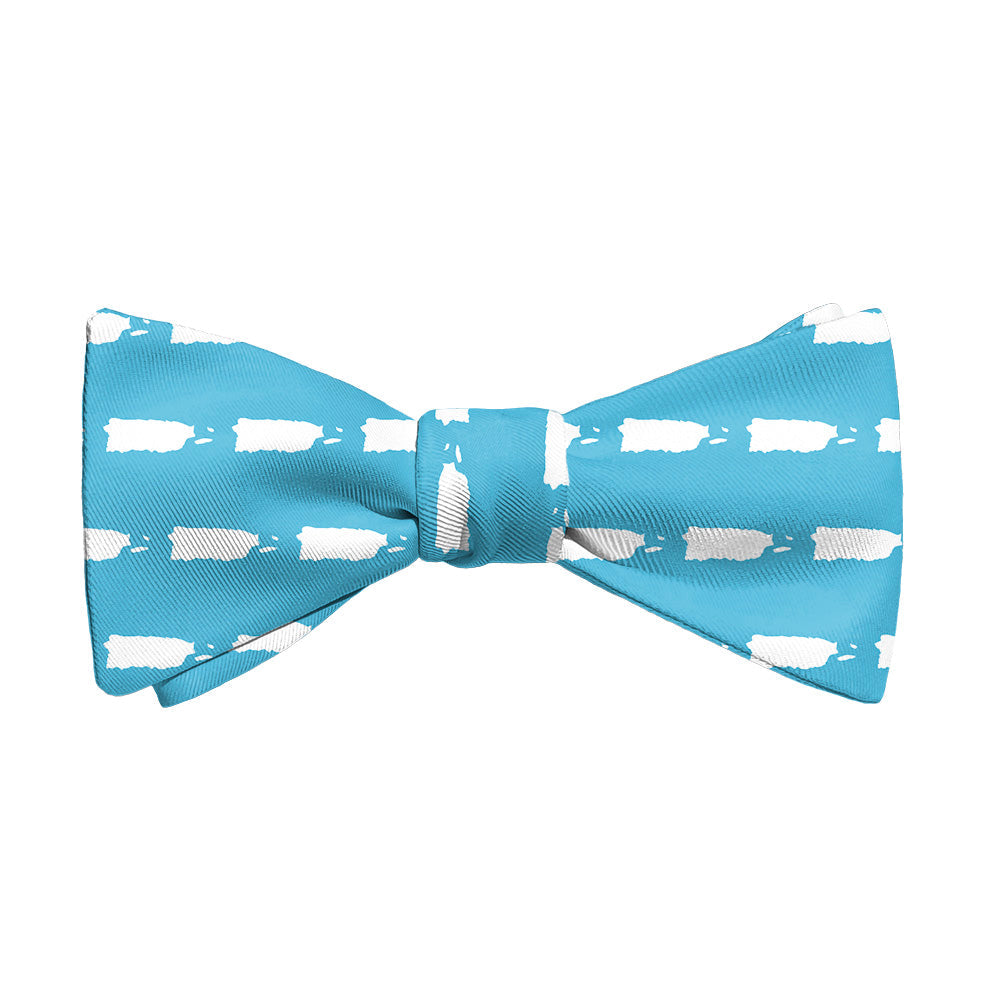Puerto Rico Outline Bow Tie - Adult Standard Self-Tie 14-18" -  - Knotty Tie Co.