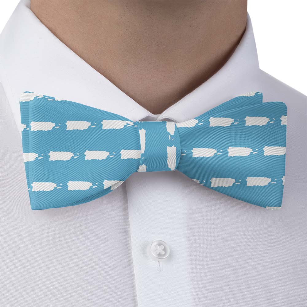 Puerto Rico Outline Bow Tie - Bow Tie with Dress Shirt - Knotty Tie Co.