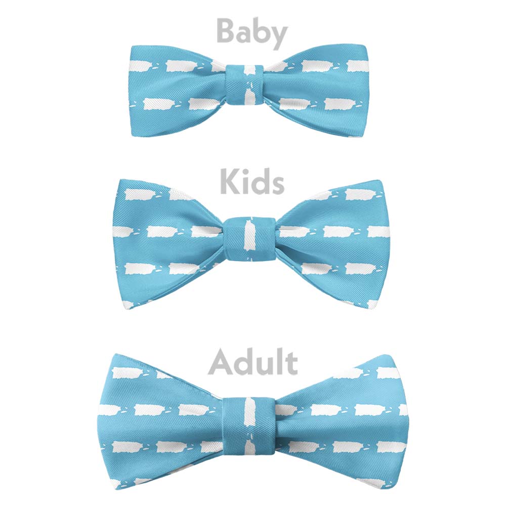 Puerto Rico Outline Bow Tie - Bow Sizes - Knotty Tie Co.