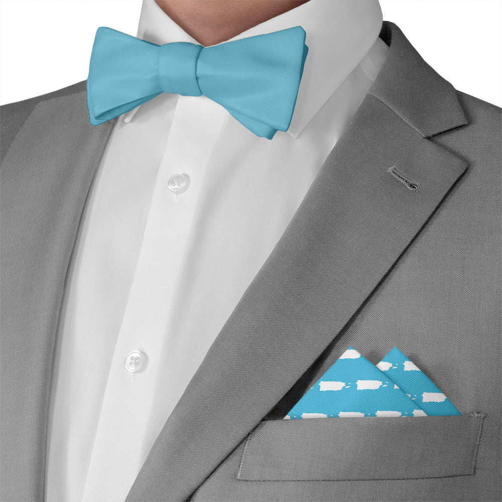 Puerto Rico Outline Pocket Square - Matching Bow Tie - Knotty Tie Co.