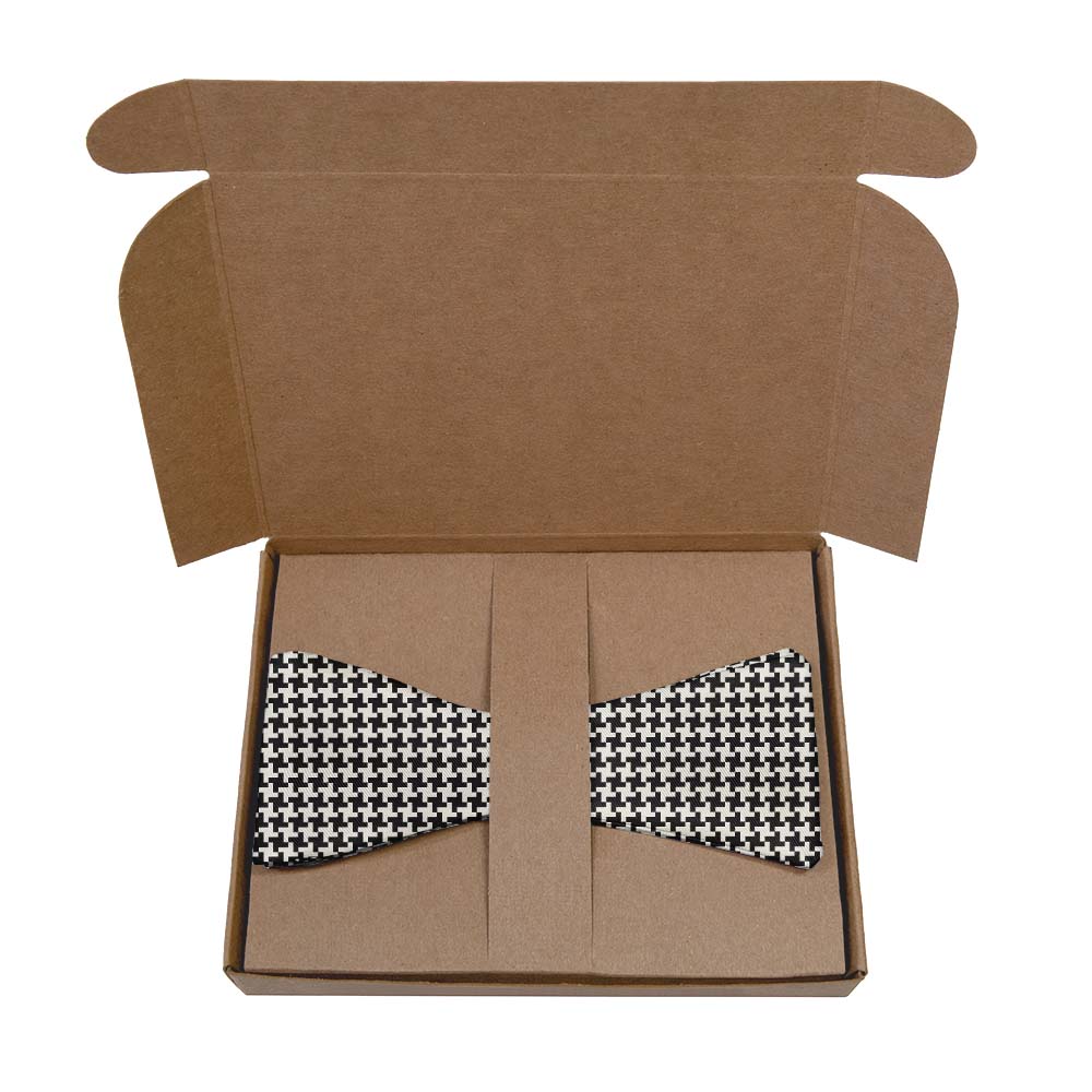 Puppytooth Bow Tie- Kraft Gift Box Packaging - Knotty Tie Co.
