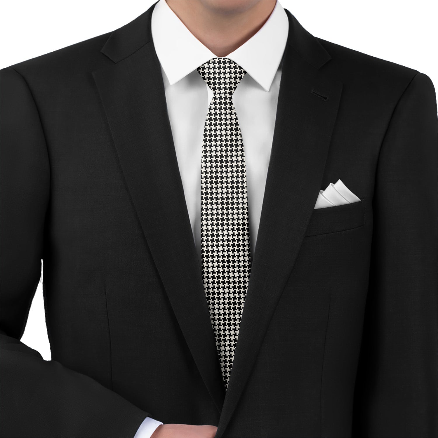 Puppytooth Necktie - Matching Pocket Square - Knotty Tie Co.