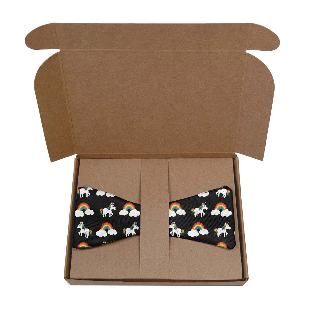 Rainbow Unicorn Bow Tie- Kraft Gift Box Packaging - Knotty Tie Co.