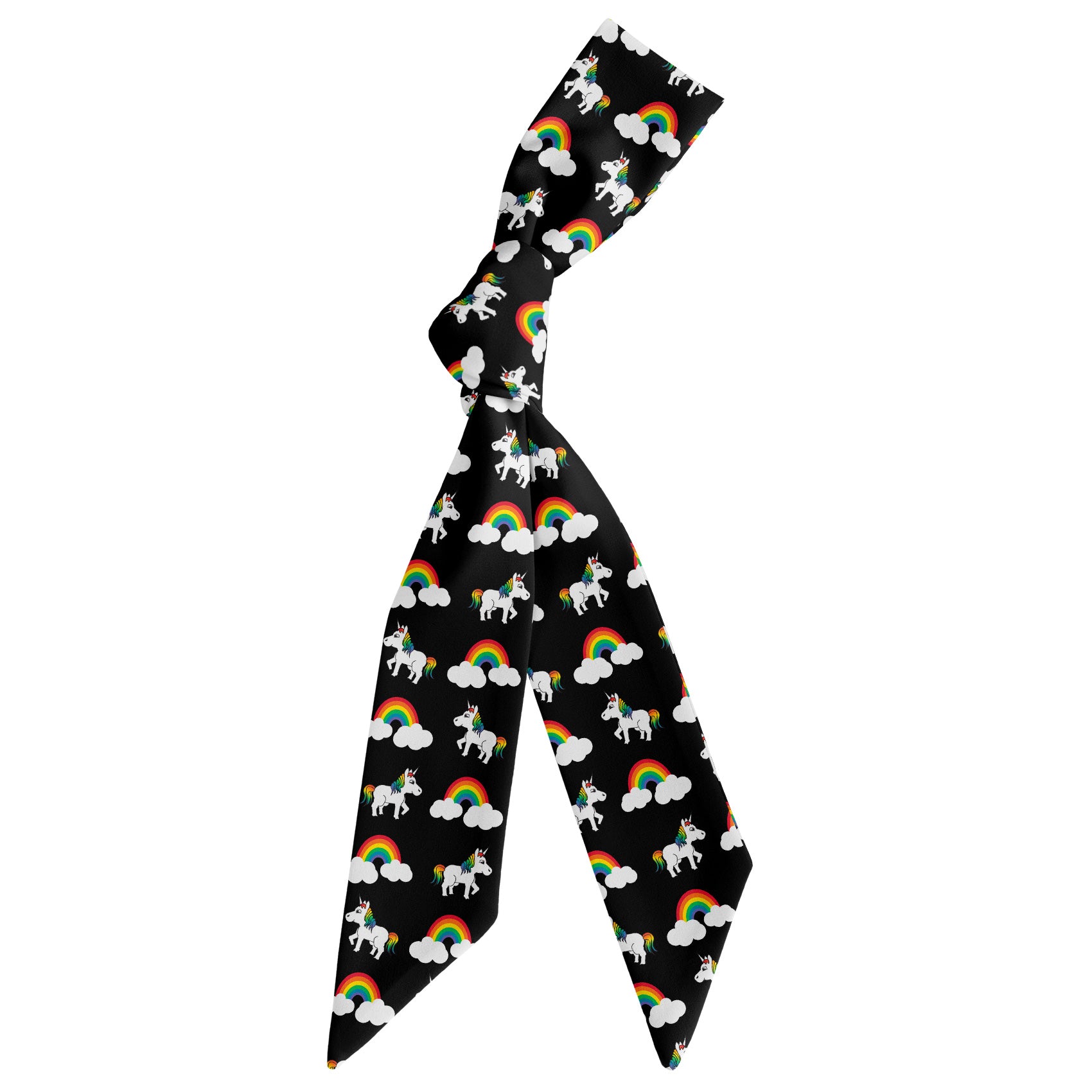 Rainbow Unicorn Hair Scarf - Scarf Tied Into Knot - Knotty Tie Co.