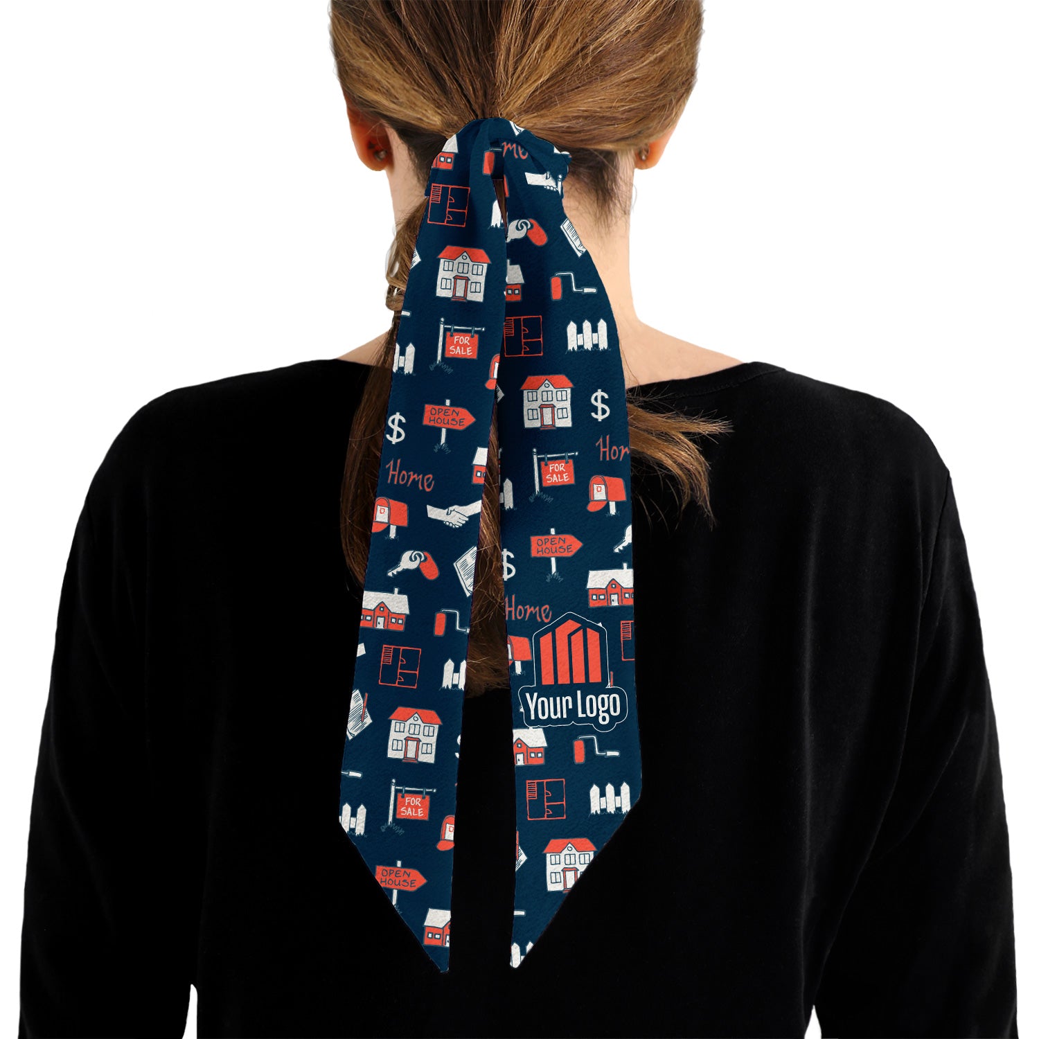 Real Estate 1 Hair Pony Tail Logo Scarf - Knotty Tie Co.