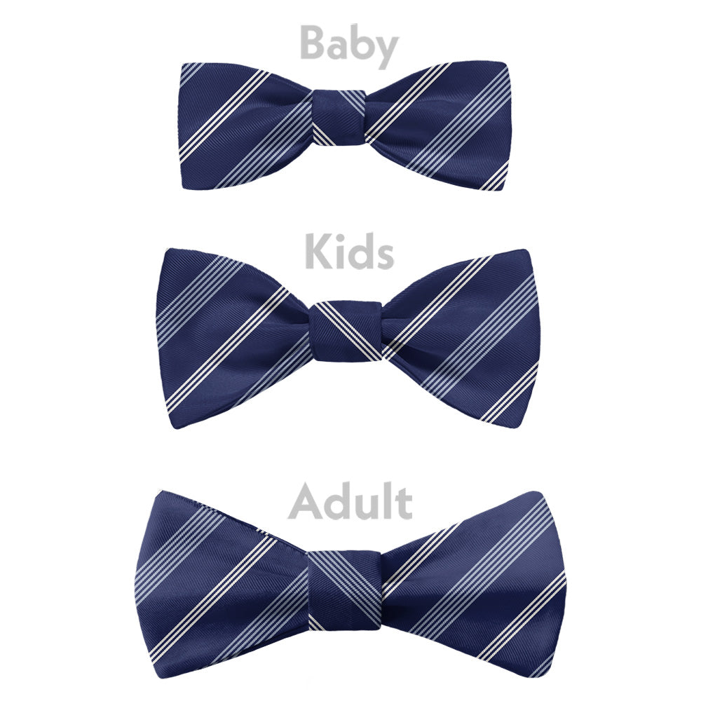 Regimental Stripe Bow Tie - Bow Sizes - Knotty Tie Co.