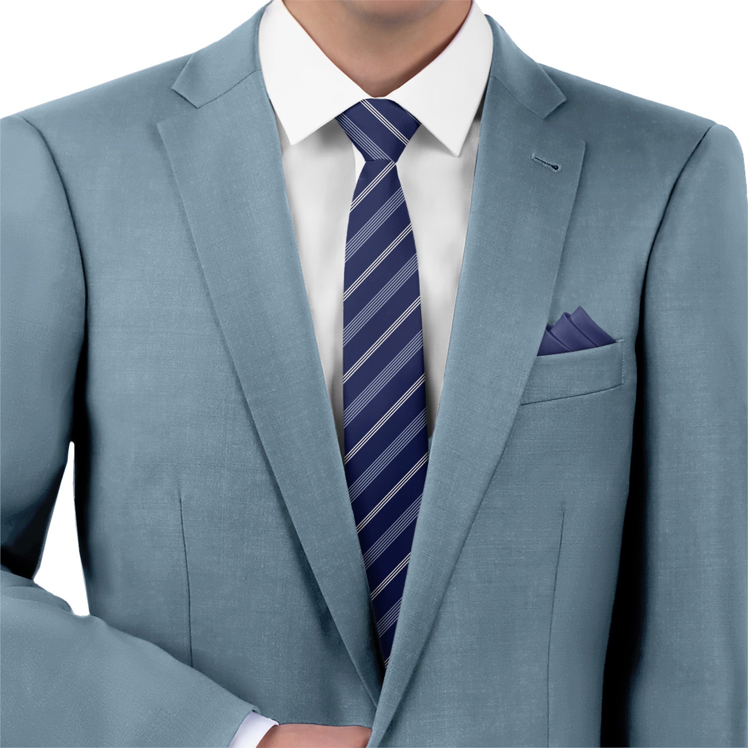 Regimental Stripe Necktie - Matching Pocket Square - Knotty Tie Co.