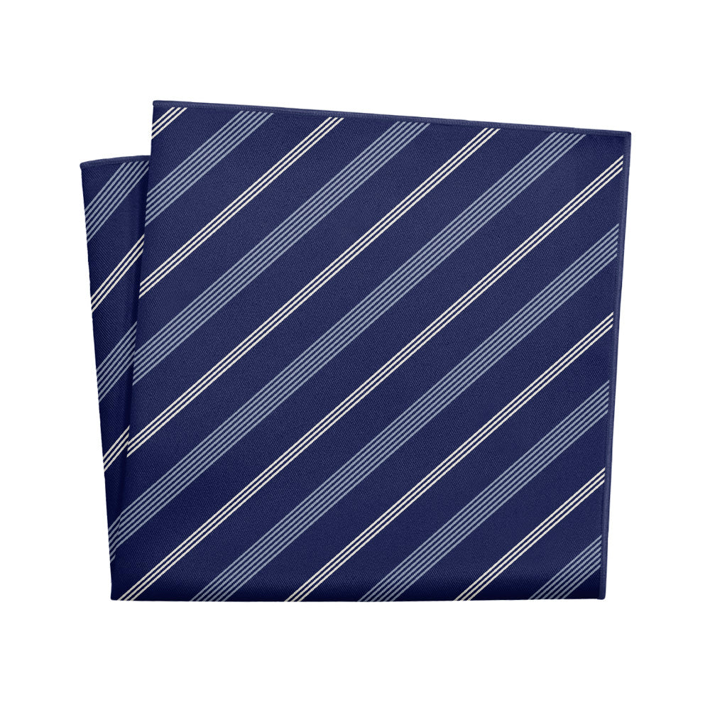 Regimental Stripe Pocket Square - 12" Square - Knotty Tie Co.