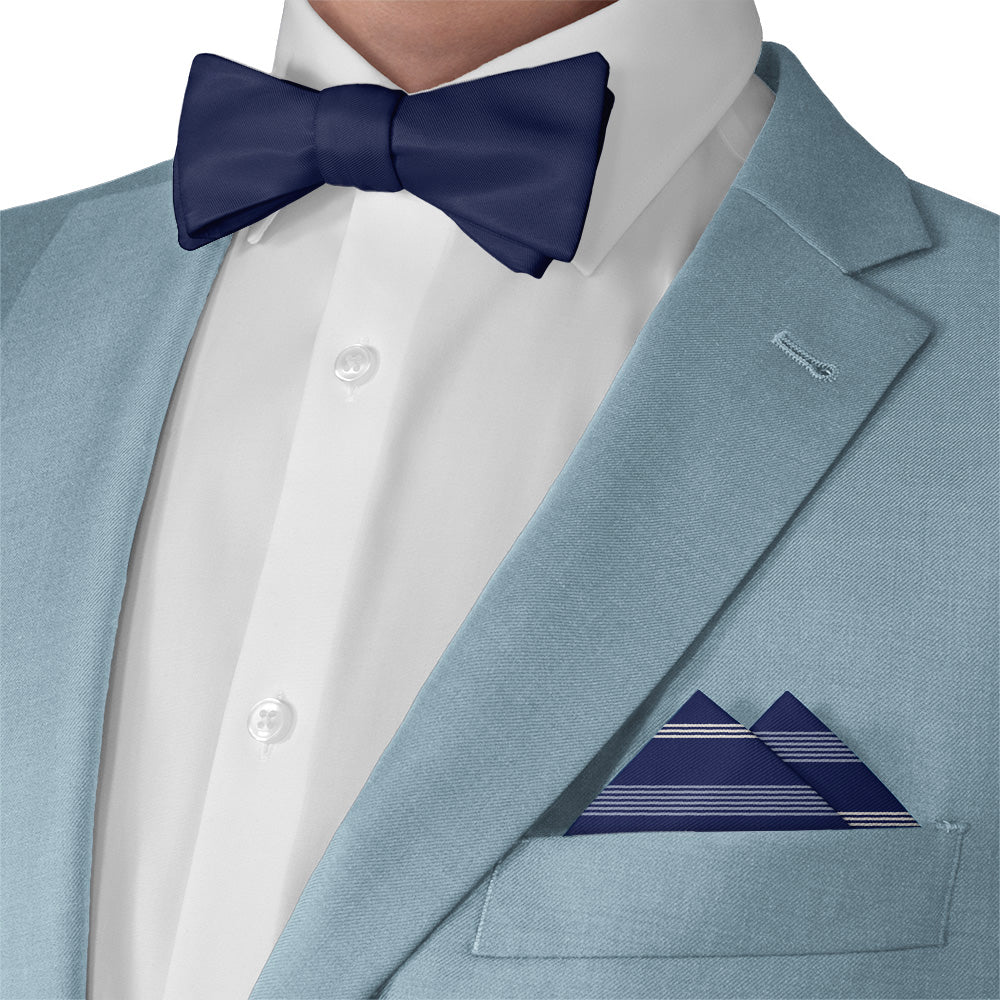 Regimental Stripe Pocket Square - Matching Bow Tie - Knotty Tie Co.