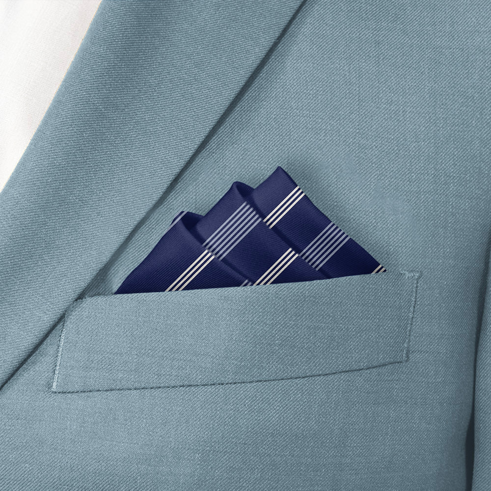 Regimental Stripe Pocket Square - Stairs Fold - Knotty Tie Co.