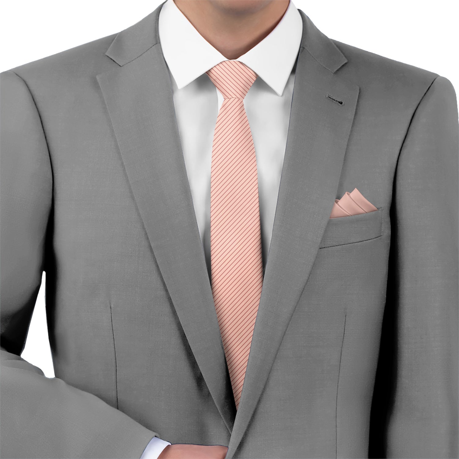 Repp Stripe Necktie - Matching Pocket Square - Knotty Tie Co.