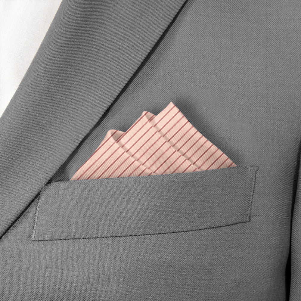 Repp Stripe Pocket Square - Stairs Fold - Knotty Tie Co.