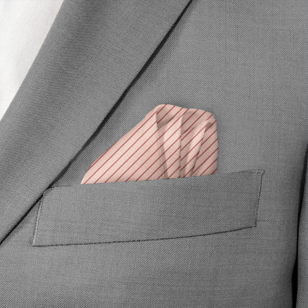 Repp Stripe Pocket Square - Wave Fold - Knotty Tie Co.