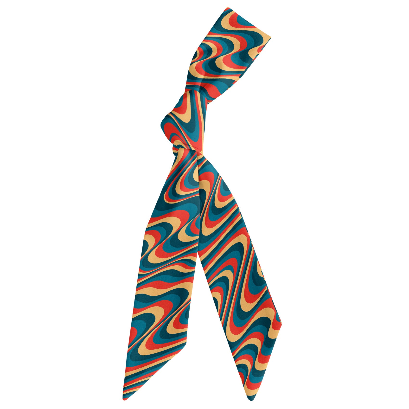 Retro Ripple Hair Scarf - Scarf Tied Into Knot - Knotty Tie Co.