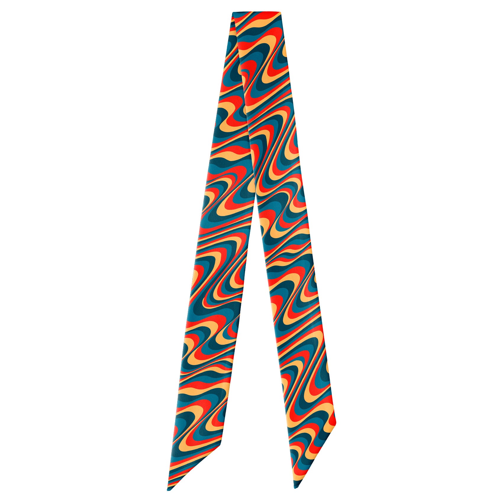 Retro Ripple Hair Scarf - Full View of Hair Scarf - Knotty Tie Co.